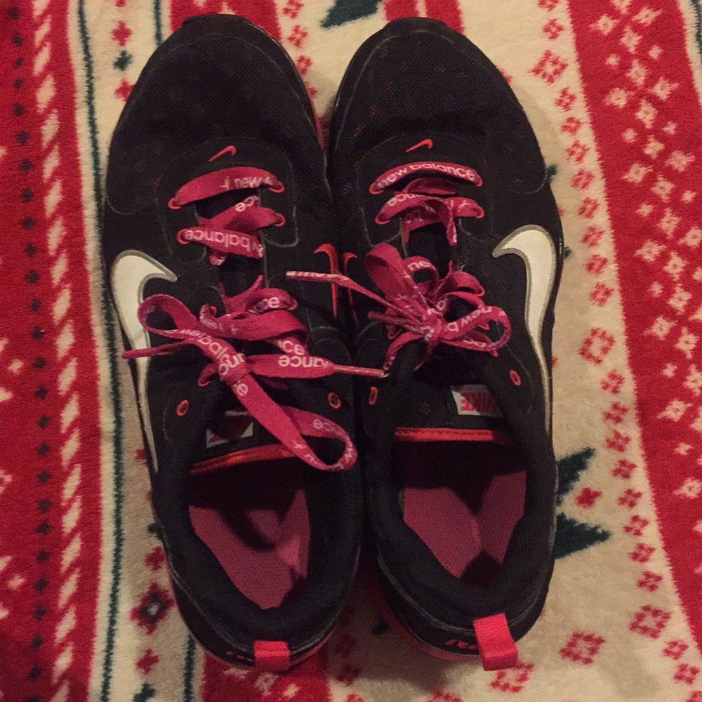 Pink and black nikes